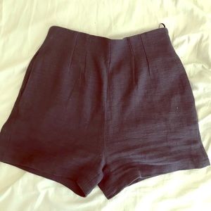High waisted navy cotton shorts